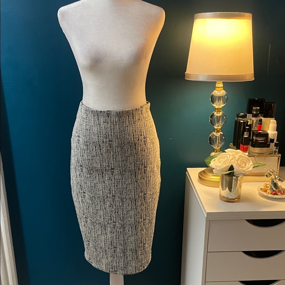 Express Black and White Pencil Skirt